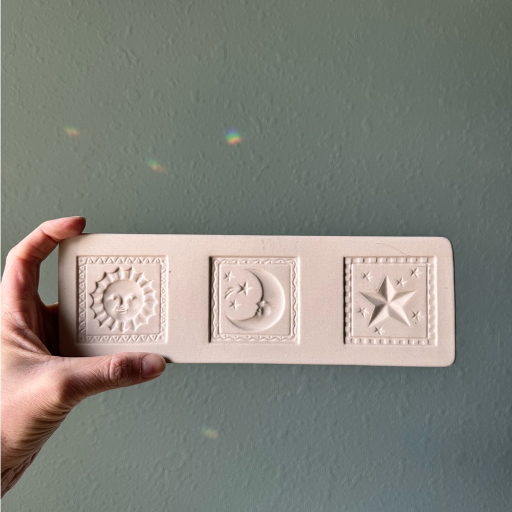 SOLD Sun, Moon & Star Celestial Ceramic Mold, Decor